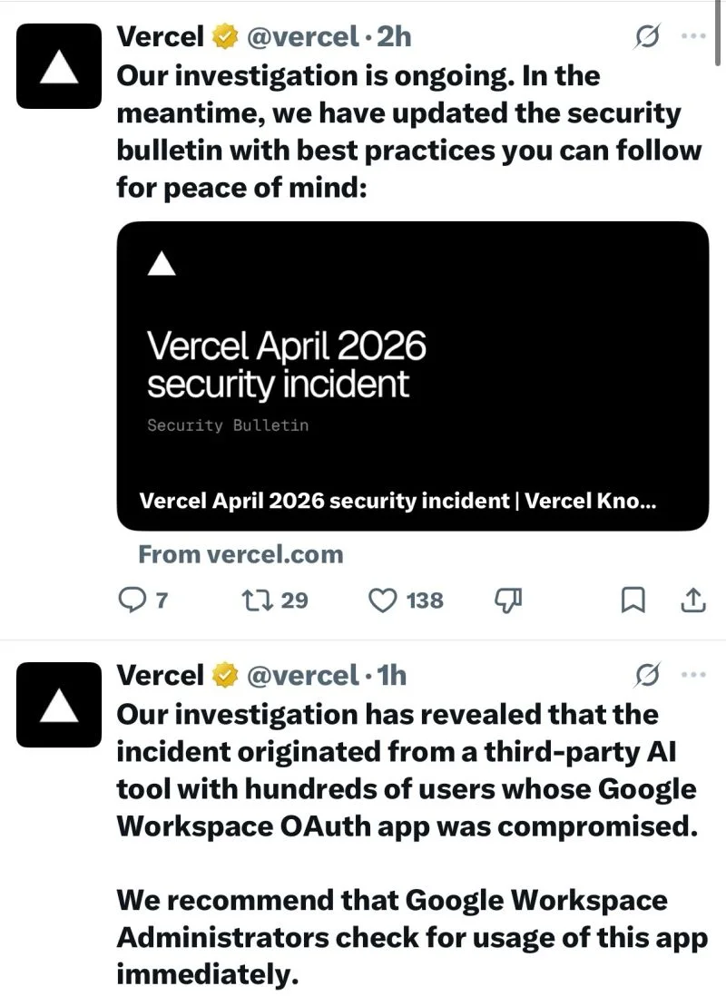 Vercel, siber saldırı, ShinyHunters, veri sızıntısı, yapay zeka güvenliği