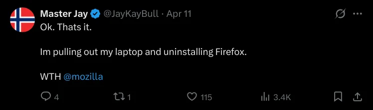 Firefox, Mozilla, Kit maskot, teknoloji haberleri, tarayıcı tartışması