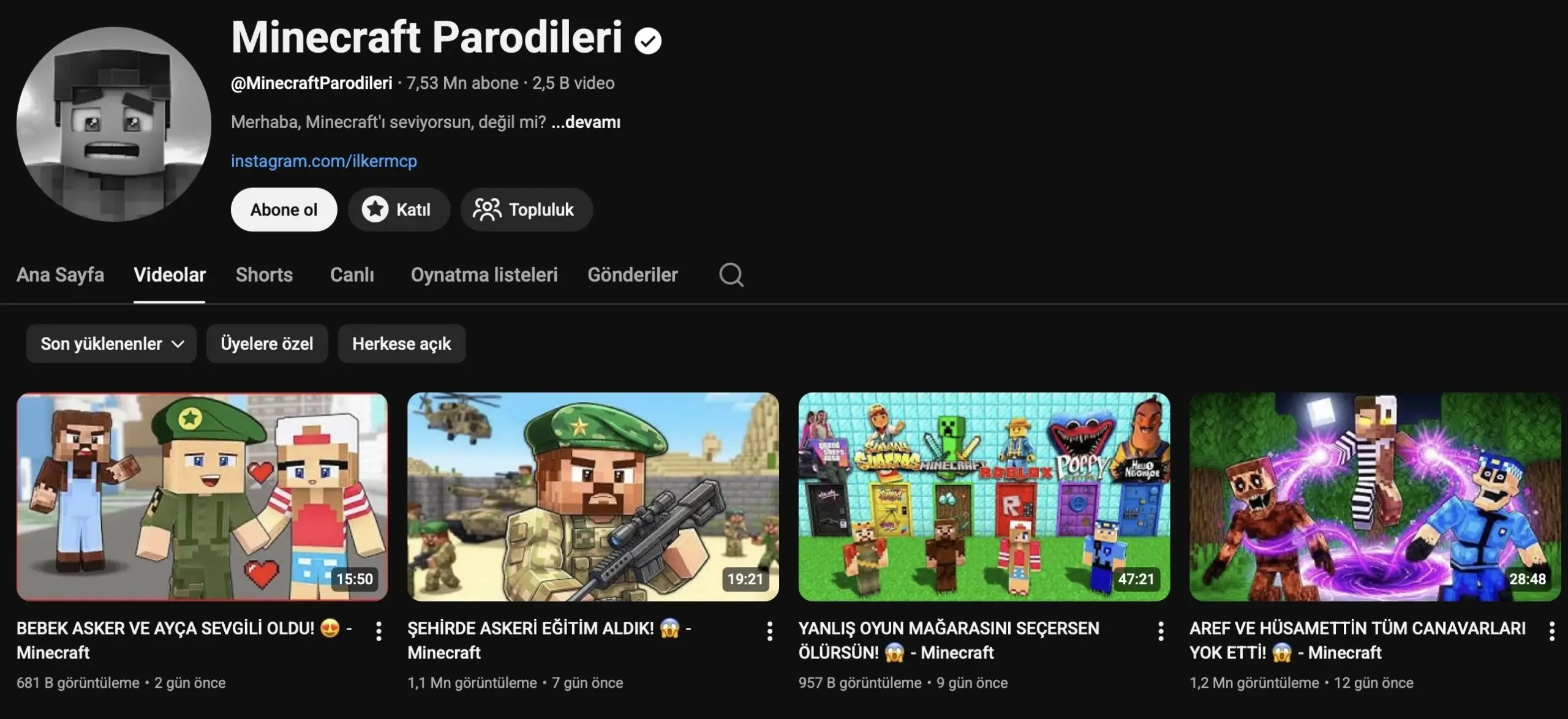 Minecraft Parodileri, erişim engeli, YouTube soruşturma, İstanbul Cumhuriyet Başsavcılığı, şiddete teşvik