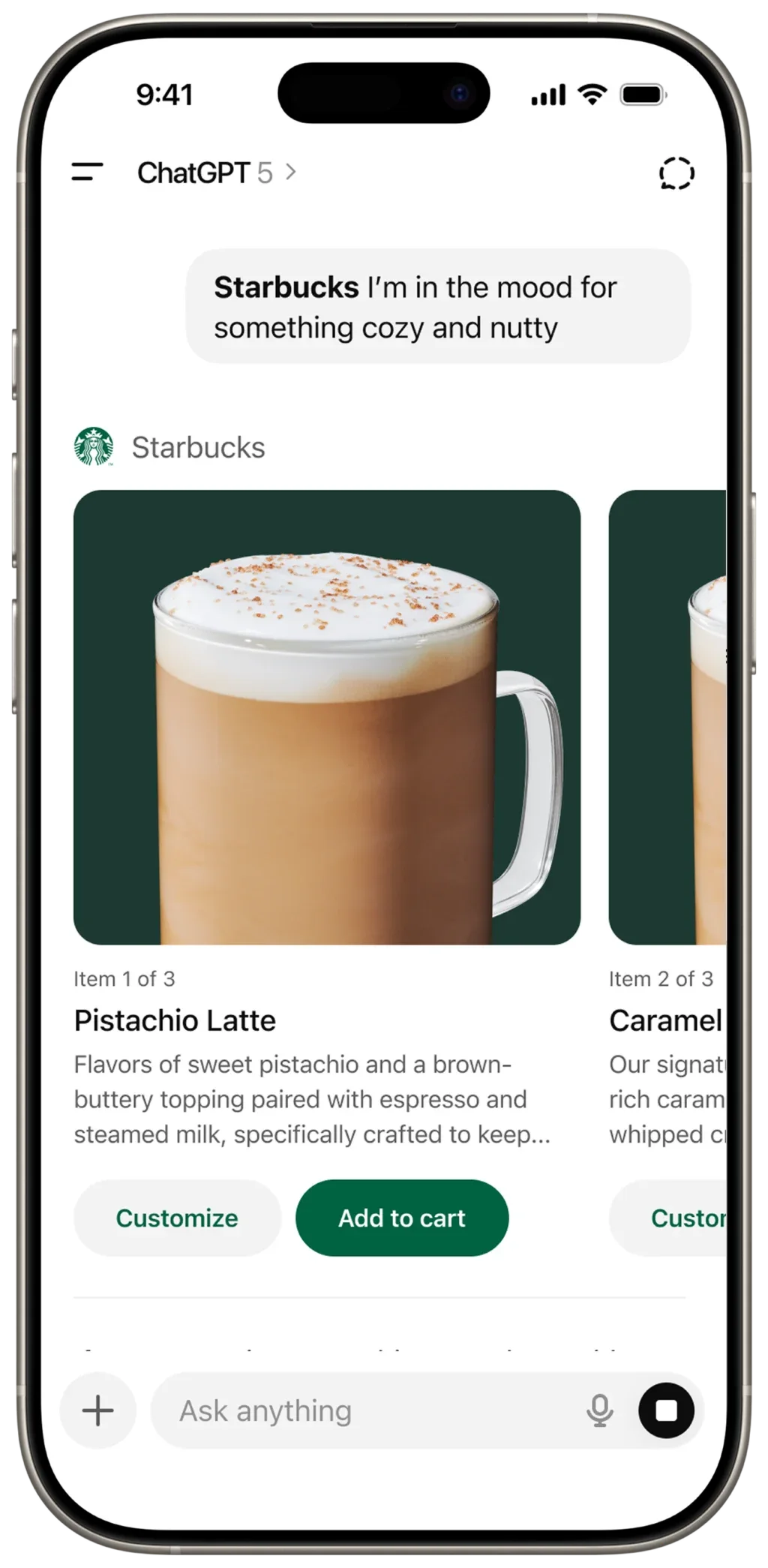 Starbucks, ChatGPT, Yapay Zeka, İçecek Keşfi, Mobil Uygulama