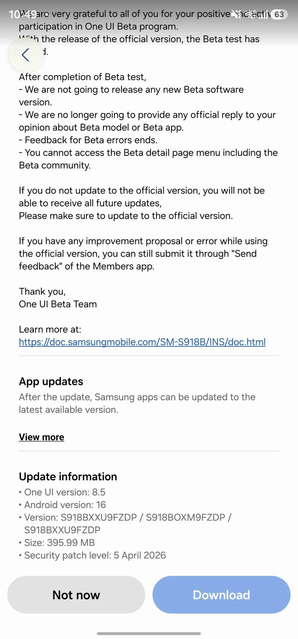 One UI 8.5