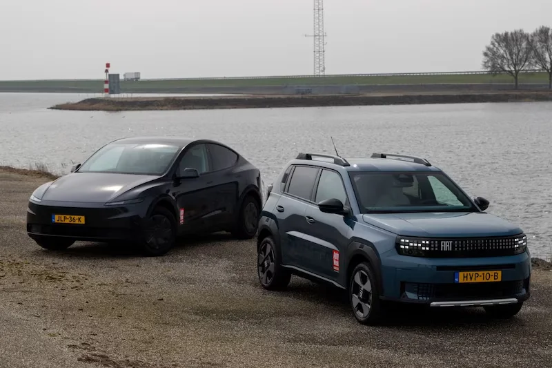 Tesla Model Y, Fiat Grande Panda E, elektrikli araç, menzil testi, enerji tüketimi