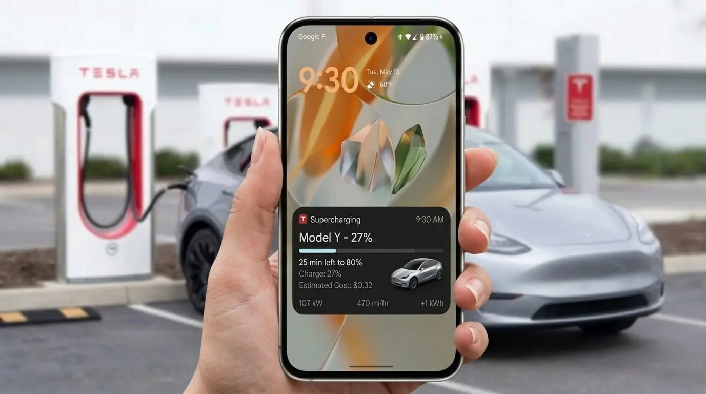 Tesla Android Uygulamasına Canlı Şarj Takibi Özelliği Geliyor