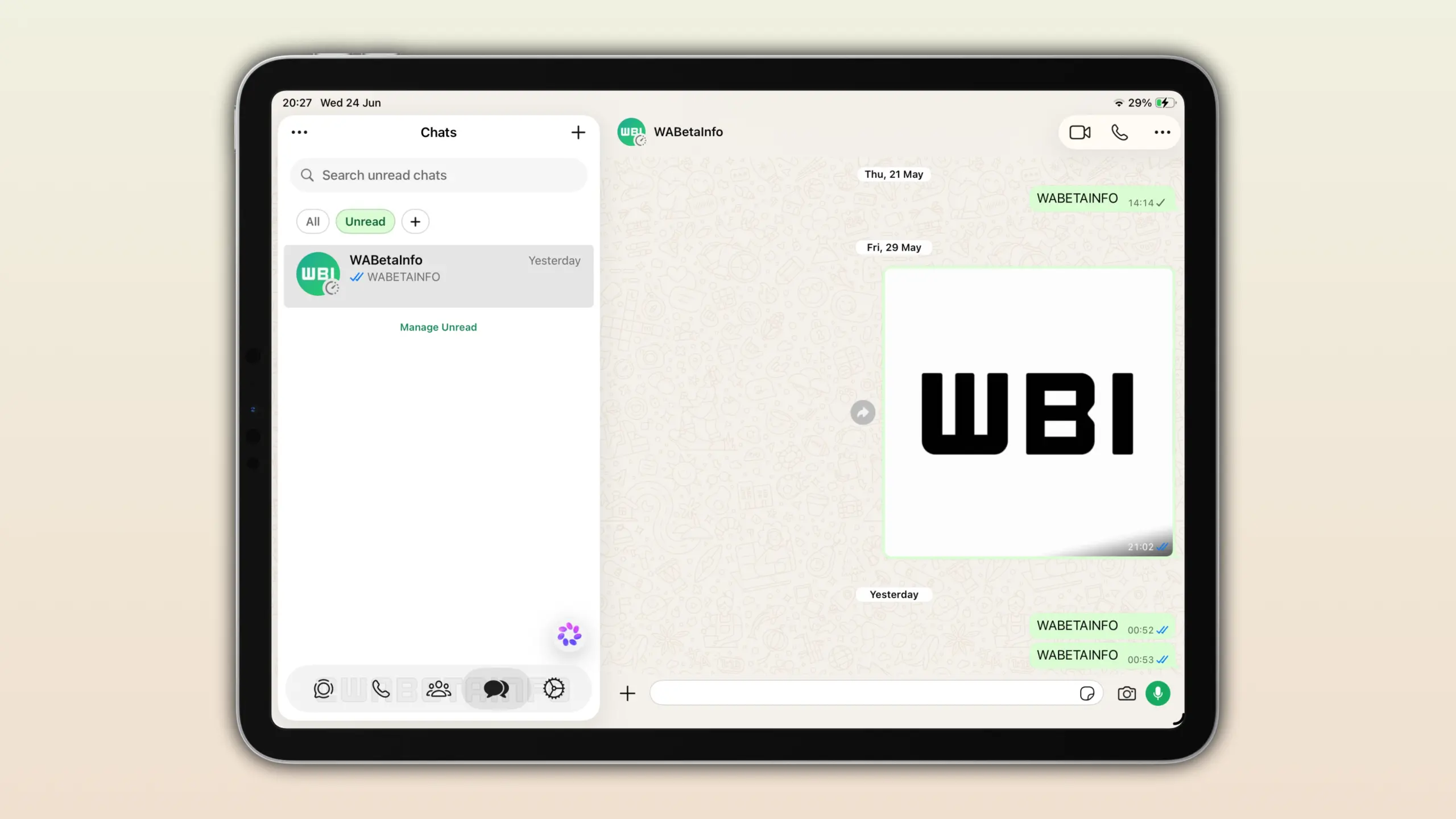WhatsApp iPad Uygulamasina Seffaf Liquid Glass Tasarimi Geliyor scaled