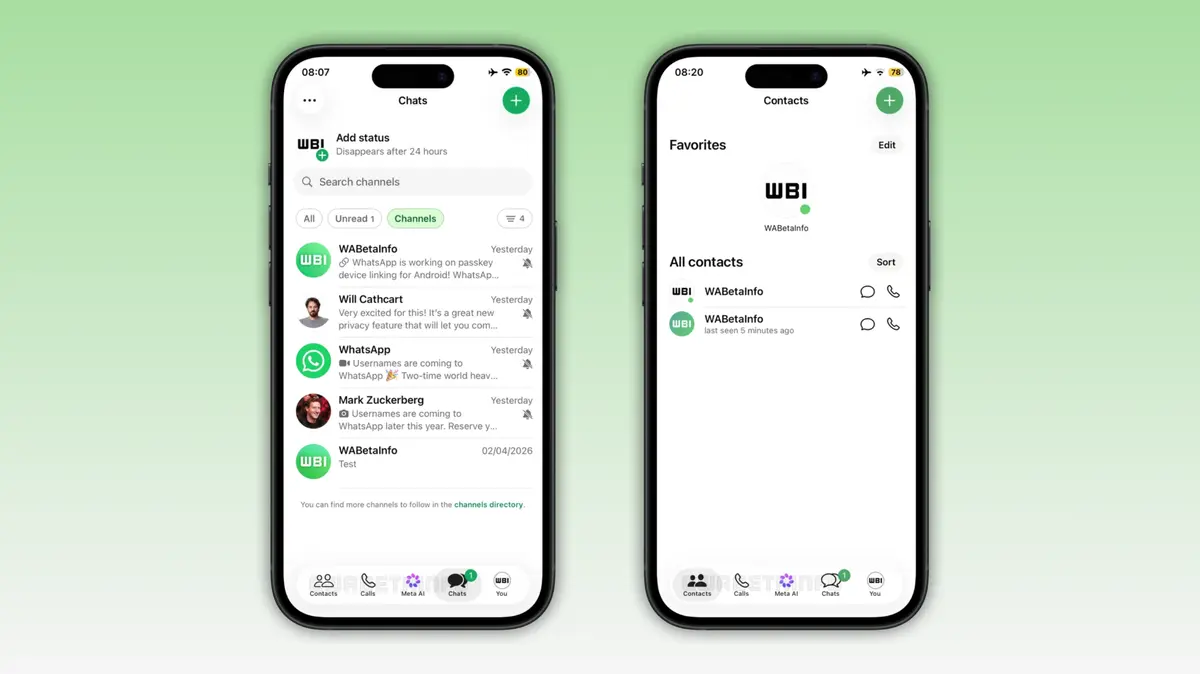 whatsapp ios arayuzunde yeni gezinme guncellemelerini test ediyor 2