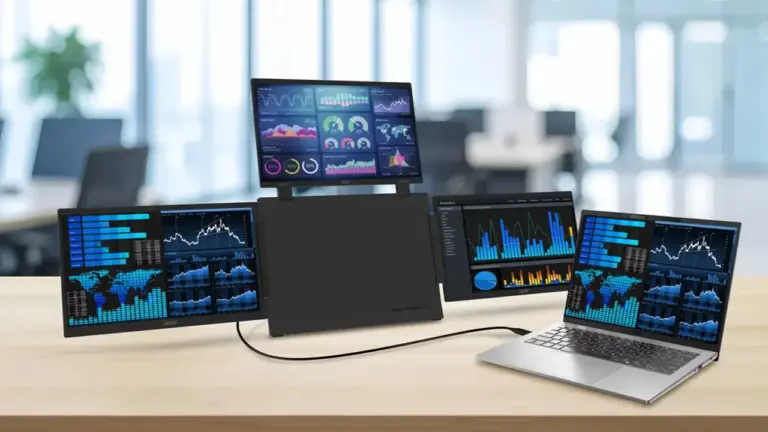 Acer'dan Üç Ekranlı Taşınabilir Monitör Çözümü — Acer üç ekranlı taşınabilir monitör, taşınabilir monitör modelleri, Acer PD163Q-P3 özellikleri, üç ekranlı monitör kurulumu, dizüstü bilgisayar ekran genişletme