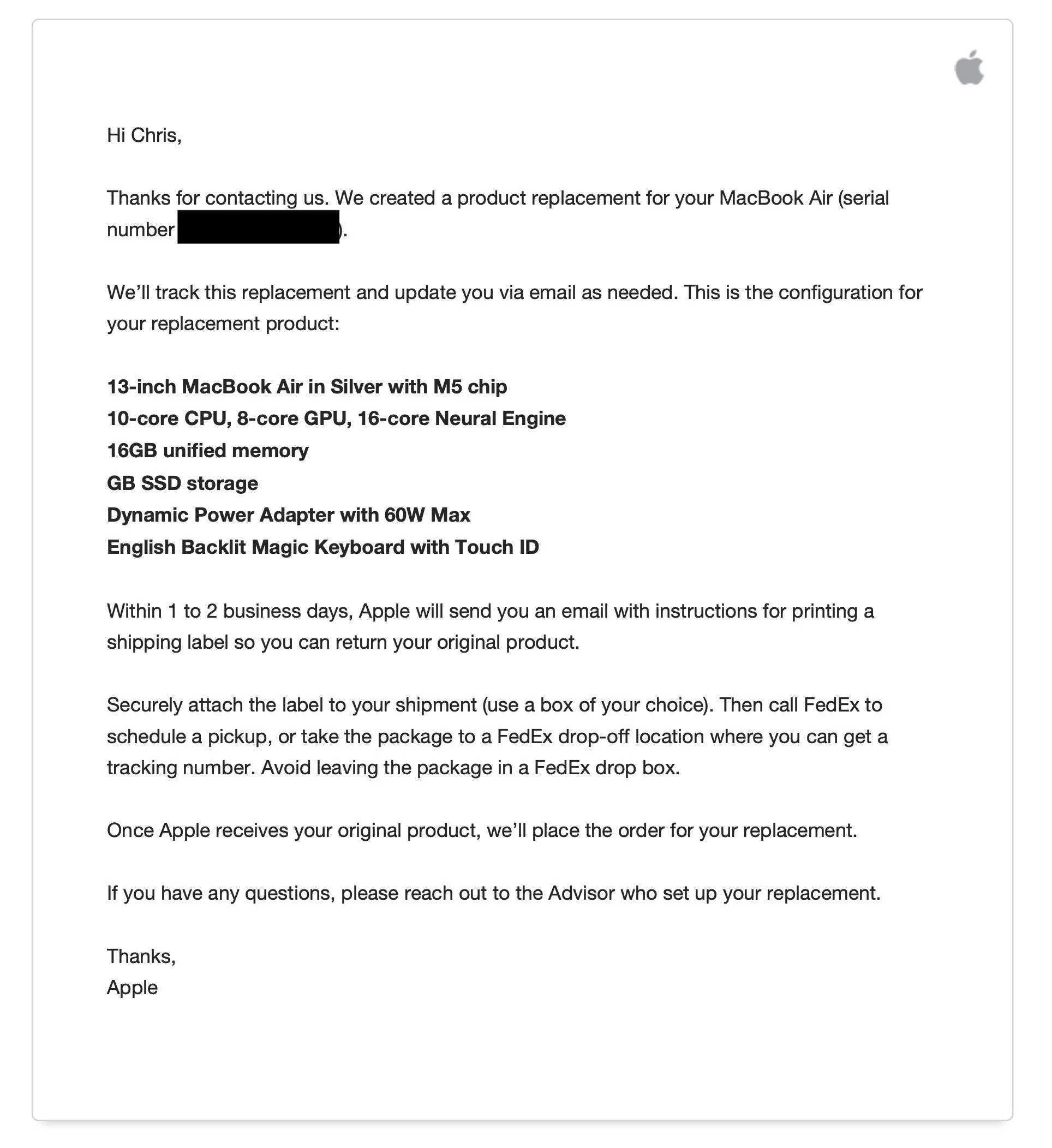 Apple'dan Müşterisine Ücretsiz M5 MacBook Air Sürprizi — Apple ücretsiz MacBook değişimi, Apple Destek servis, M5 MacBook Air özellikleri, AppleCare cihaz değişimi, vintage Apple ürünleri