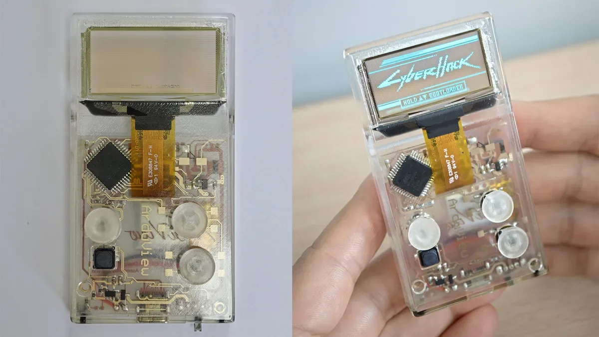 Dünyanın Tamamen Şeffaf İlk Oyun Konsolu Arduview Tanıtıldı — Arduview oyun konsolu, şeffaf oyun konsolu, Arduboy platformu, taşınabilir retro konsol, Kickstarter oyun projeleri