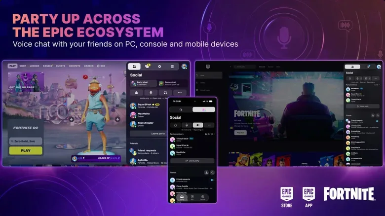 Epic Games Çapraz Platform Sesli Sohbet Özelliğini Duyurdu: Fortnite'a Geliyor — platformlar arası sesli sohbet, Epic Games ekosistemi, Epic Parties özelliği, Fortnite sesli sohbet, çapraz platform iletişimi