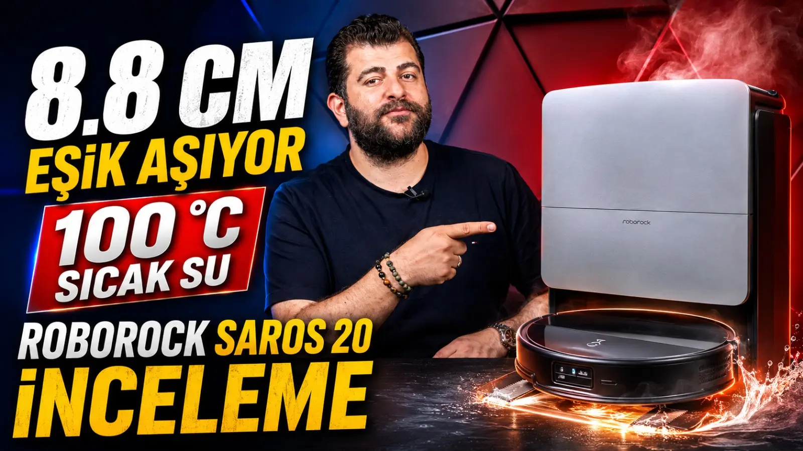 8,8 cm Eşik Aşabilen, 36.000 Pa, 100°C Mop Yıkayan Roborock Saros 20 İnceleme