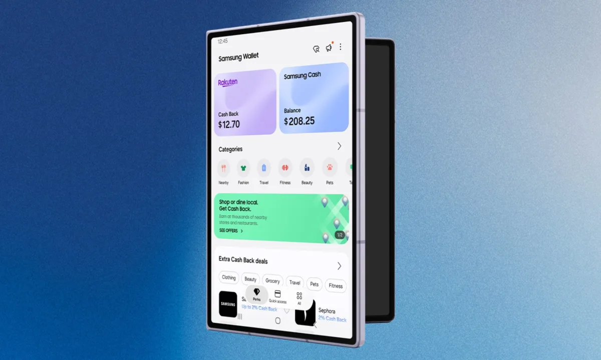 Samsung Wallet Perks özelliğinin yer aldığı Samsung Wallet uygulaması
