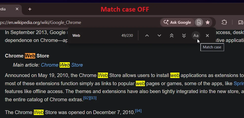 Chrome Ctrl F görseli