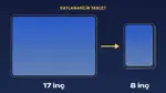 17 inç açılıp 8 inçe kadar küçülen katlanabilir tablet çizimi