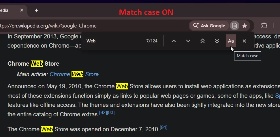 Chrome Ctrl F görseli
