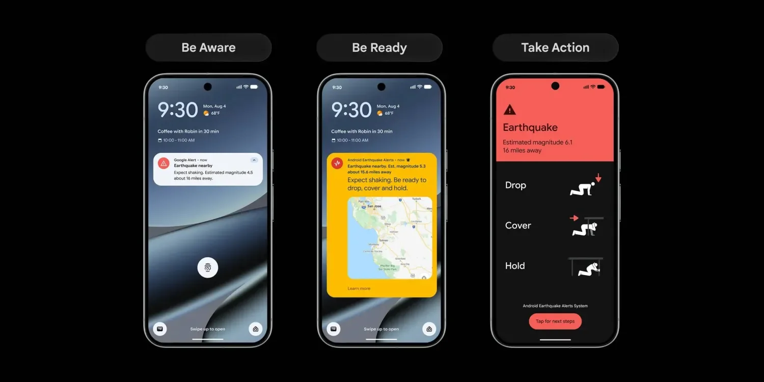 Google'dan Android Deprem Sistemi için Büyük Güncelleme — Android deprem uyarı sistemi, deprem algılama teknolojisi, Android güvenlik güncellemeleri, Google deprem uyarıları, Android deprem bildirimi