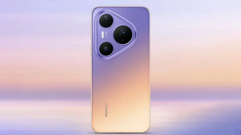 Huawei Pura 90 Plus'ın mor-altın renkli arka yüzü