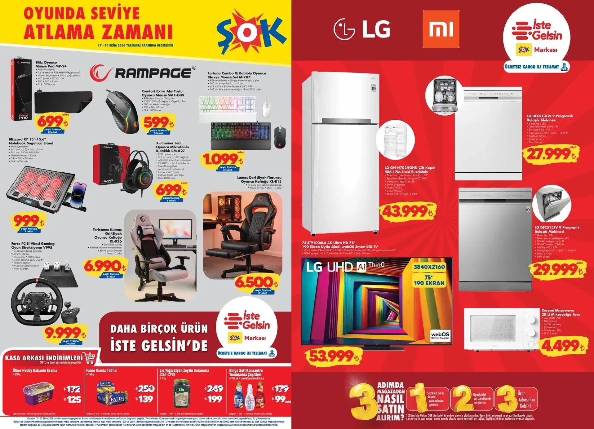 ŞOK Marketlere Oyuncu Ekipmanlarını Geliyor — ŞOK marketler oyuncu ekipmanları, Rampage oyuncu koltuğu, uygun fiyatlı oyuncu ekipmanları, ŞOK 17 Ekim aktüel, Rampage direksiyon seti