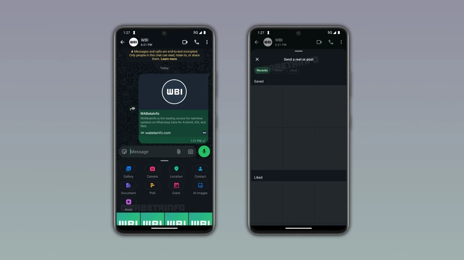 WhatsApp'ta Instagram Reels Paylaşımı Kolaylaşıyor — WhatsApp Android beta, Meta Hesap Merkezi, sohbet ekleri menüsü, Instagram Reels videoları