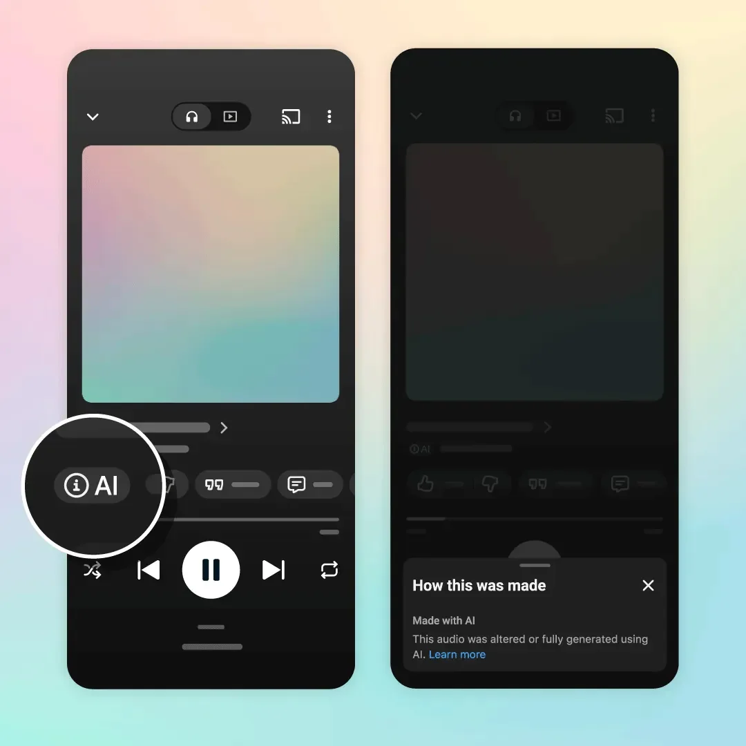Yapay Zeka ile Üretilen Şarkılar YouTube Music'te Etiketlenecek — YouTube Music güncellemeleri, müzik platformlarında yapay zeka, dijital müzik şeffaflığı, AI destekli müzik etiketleri